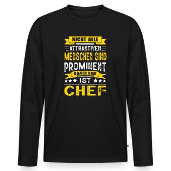 Nicht Alle Menschen Sind Prominent Chef - Männer Premium Bio Langarmshirt - Schwarz - Vorne - Nico (187cm)