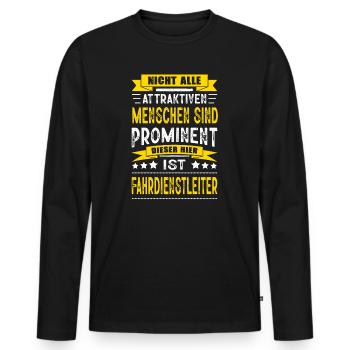 Fahrdienstleiter Lokomotivführer Zugführer Zug - Männer Premium Bio Langarmshirt - Schwarz - Vorne - Nico (187cm)