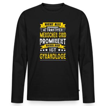 Nicht Alle Menschen Sind Prominent Gynäkologe - Männer Premium Bio Langarmshirt - Schwarz - Vorne - Nico (187cm)