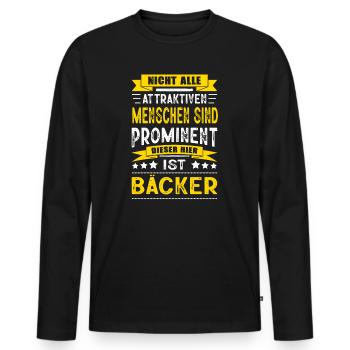 Nicht Alle Menschen Sind Prominent Bäcker - Männer Premium Bio Langarmshirt - Schwarz - Vorne - Nico (187cm)