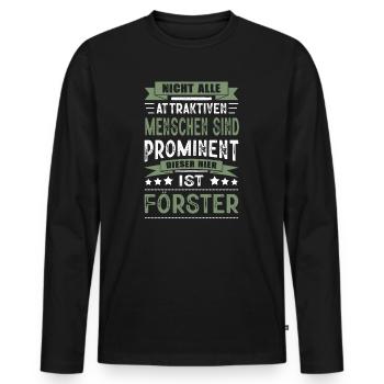Nicht Alle Menschen Sind Prominent Förster - Männer Premium Bio Langarmshirt - Schwarz - Vorne - Nico (187cm)