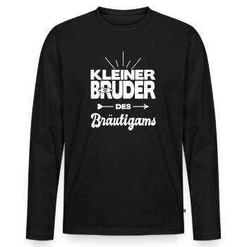 Kleiner Bruder Des Bräutigams Hochzeit Heirat - Männer Premium Bio Langarmshirt - Schwarz - Vorne - Nico (187cm)