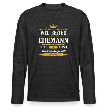 Weltbester Ehemann Seit 1953 Vintage Hochzeitstag - Männer Premium Bio Langarmshirt - Anthrazit meliert - Vorne - Nico (187cm)