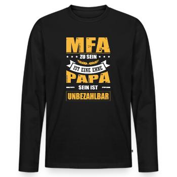MFA Zu Sein Ist Eine Ehre Papa Sein Unbezahlbar - Männer Premium Bio Langarmshirt - Schwarz - Vorne - Nico (187cm)