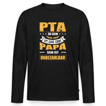 PTA Zu Sein Ist Eine Ehre Papa Sein Unbezahlbar - Männer Premium Bio Langarmshirt - Schwarz - Vorne - Nico (187cm)