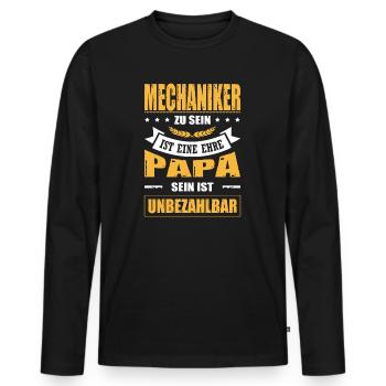 Mechaniker Sein Eine Ehre Papa Sein Unbezahlbar - Männer Premium Bio Langarmshirt - Schwarz - Vorne - Nico (187cm)