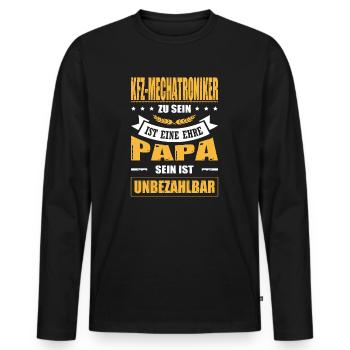 Mechatroniker Sein Eine Ehre Papa Sein Unbezahlbar - Männer Premium Bio Langarmshirt - Schwarz - Vorne - Nico (187cm)