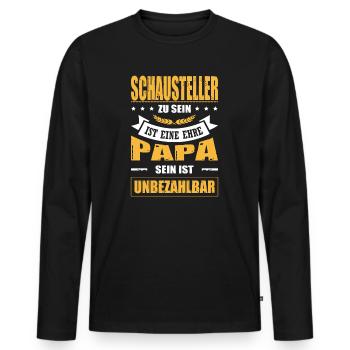 Schausteller Sein Eine Ehre Papa Sein Unbezahlbar - Männer Premium Bio Langarmshirt - Schwarz - Vorne - Nico (187cm)