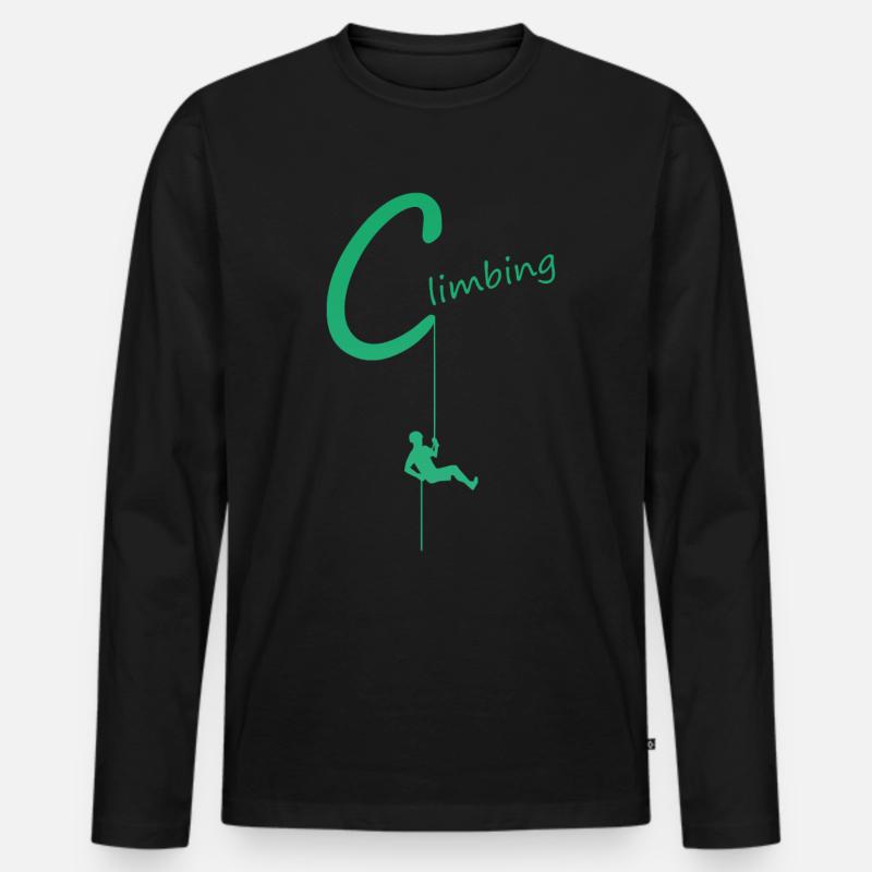 Climbing - Männer Premium Bio Langarmshirt - Schwarz