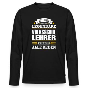Ich Bin Dieser Legendäre Volksschullehrer Lehrer - Männer Premium Bio Langarmshirt - Schwarz - Vorne - Nico (187cm)
