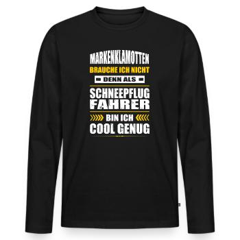Markenklamotten Ich Nicht Schneepflugfahrer - Männer Premium Bio Langarmshirt - Schwarz - Vorne - Nico (187cm)