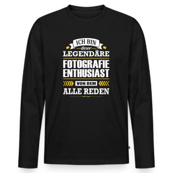 Dieser Legendäre Fotografie Enthusiast Fotograf - Männer Premium Bio Langarmshirt - Schwarz - Vorne - Nico (187cm)