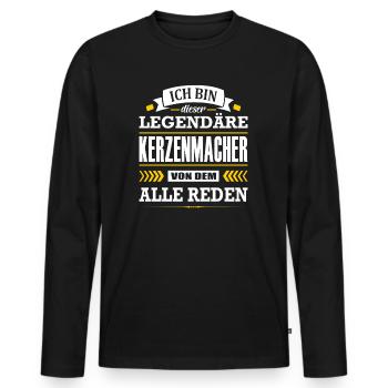 Dieser Legendäre Kerzenmacher Von Dem Alle Reden - Männer Premium Bio Langarmshirt - Schwarz - Vorne - Nico (187cm)