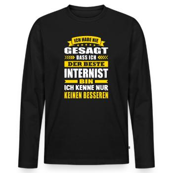 Ich Habe Nie Gesagt Der Beste Internist Arzt - Männer Premium Bio Langarmshirt - Schwarz - Vorne - Nico (187cm)