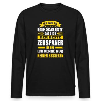 Ich Habe Nie Gesagt Der Beste Zerspaner Meister - Männer Premium Bio Langarmshirt - Schwarz - Vorne - Nico (187cm)