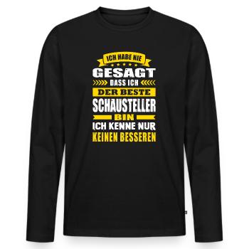 Ich Habe Nie Gesagt Der Beste Schausteller - Männer Premium Bio Langarmshirt - Schwarz - Vorne - Nico (187cm)