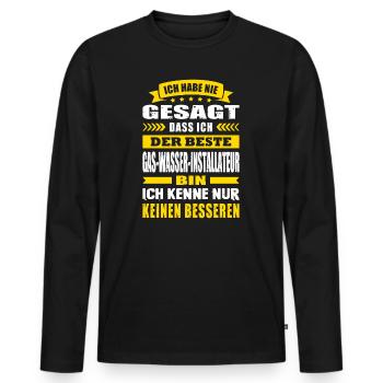 Der Beste Gas-Wasser-Installateur Meister - Männer Premium Bio Langarmshirt - Schwarz - Vorne - Nico (187cm)