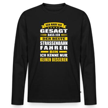 Der Beste Strassenbahnfahrer Zugfahrer Zugführer - Männer Premium Bio Langarmshirt - Schwarz - Vorne - Nico (187cm)