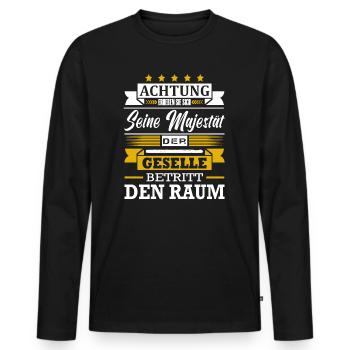 Achtung Seine Majestät Der Geselle Abschluss - Männer Premium Bio Langarmshirt - Schwarz - Vorne - Nico (187cm)