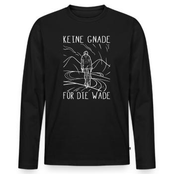 Keine Gnade Für Die Wade Rennrad Radfahrer Fahrrad - Männer Premium Bio Langarmshirt - Schwarz - Vorne - Nico (187cm)