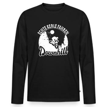 Fahrrad Mountainbike Echte Kerle Fahren Downhill - Männer Premium Bio Langarmshirt - Schwarz - Vorne - Nico (187cm)