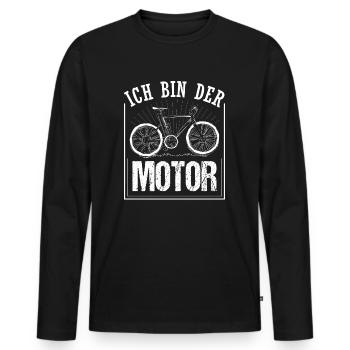 Mountainbike Fahrrad Radsport Ich Bin Der Motor - Männer Premium Bio Langarmshirt - Schwarz - Vorne - Nico (187cm)