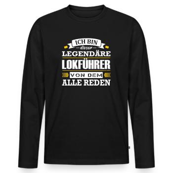 Lokführer Spruch Zugfahrer Zugführer Zug - Männer Premium Bio Langarmshirt - Schwarz - Vorne - Nico (187cm)