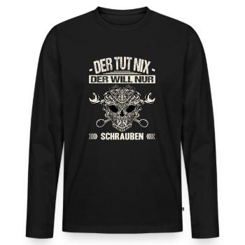 Der Tut Nix Der Will Nur Schrauben Autoschrauber - Männer Premium Bio Langarmshirt - Schwarz - Vorne - Nico (187cm)
