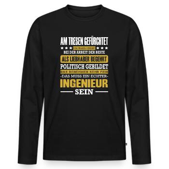 Ingenieur Prüfung Bestanden Fahrzeugbauer Beruf - Männer Premium Bio Langarmshirt - Schwarz - Vorne - Nico (187cm)