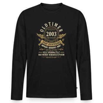 Geburtsjahr 2003 Geburtstag Oldtimer Top Zustand - Männer Premium Bio Langarmshirt - Schwarz - Vorne - Nico (187cm)