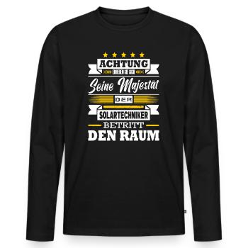 Seine Majestät Der Solartechniker Betritt Den Raum - Männer Premium Bio Langarmshirt - Schwarz - Vorne - Nico (187cm)