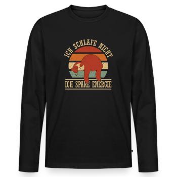 Ich Schlafe Nicht Ich Spare Energie Faultier - Männer Premium Bio Langarmshirt - Schwarz - Vorne - Nico (187cm)