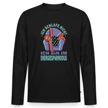 Ich Schlafe Nicht Ich Bin Im Energiesparmodus - Männer Premium Bio Langarmshirt - Schwarz - Vorne - Nico (187cm)