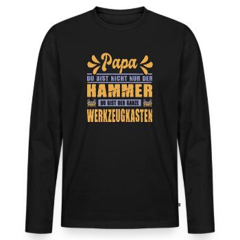 Papa Du Bist Nicht Nur Der Hammer Werkzeugkasten - Männer Premium Bio Langarmshirt - Schwarz - Vorne - Nico (187cm)