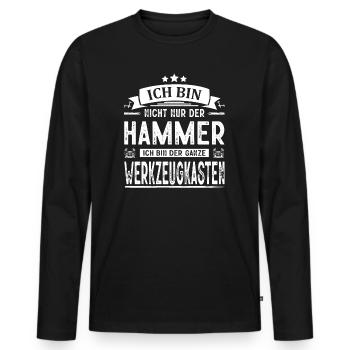 Ich Bin Nicht Nur Der Hammer Werkzeugkasten Ironie - Männer Premium Bio Langarmshirt - Schwarz - Vorne - Nico (187cm)