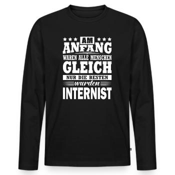 Am Anfang Waren Alle Menschen Gleich Internist - Männer Premium Bio Langarmshirt - Schwarz - Vorne - Nico (187cm)