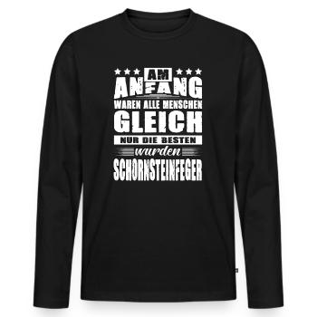 Am Anfang Waren Alle Gleich Schornsteinfeger - Männer Premium Bio Langarmshirt - Schwarz - Vorne - Nico (187cm)