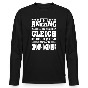 Am Anfang Waren Alle Gleich Diplom-Ingenieur - Männer Premium Bio Langarmshirt - Schwarz - Vorne - Nico (187cm)
