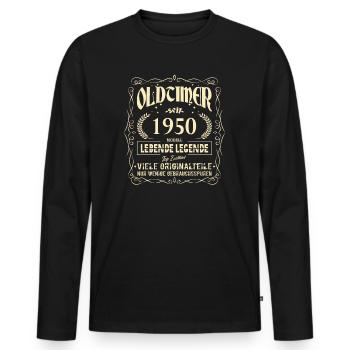 Oldtimer 1950 Geburtstag Lebende Legende Vintage - Männer Premium Bio Langarmshirt - Schwarz - Vorne - Nico (187cm)