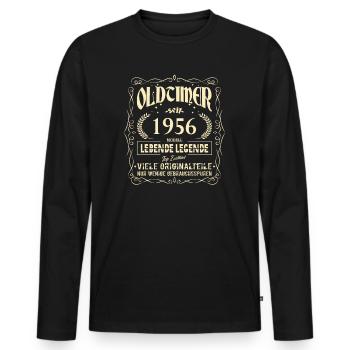 Oldtimer 1956 Geburtstag Lebende Legende Vintage - Männer Premium Bio Langarmshirt - Schwarz - Vorne - Nico (187cm)