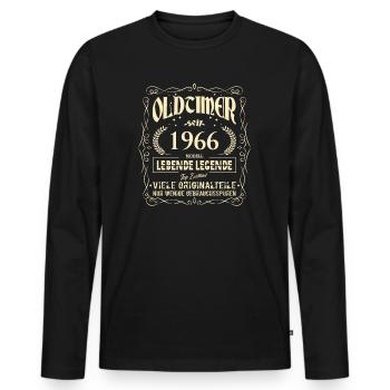 Oldtimer 1966 Geburtstag Lebende Legende Vintage - Männer Premium Bio Langarmshirt - Schwarz - Vorne - Nico (187cm)