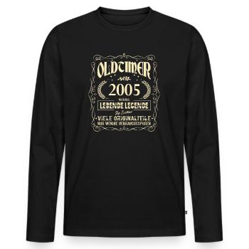 Oldtimer 2005 Geburtstag Lebende Legende Vintage - Männer Premium Bio Langarmshirt - Schwarz - Vorne - Nico (187cm)