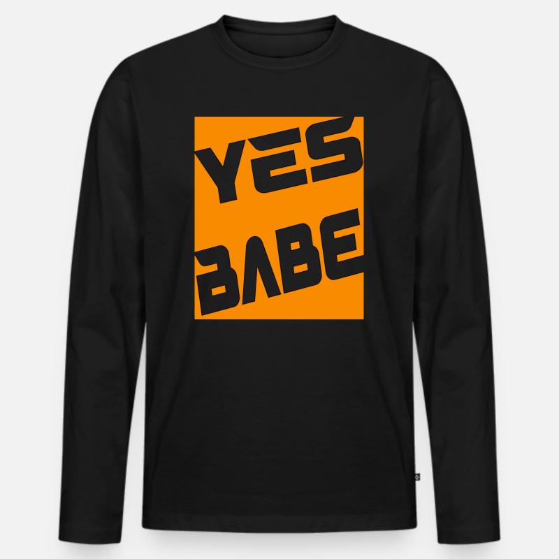 Yes Babe - Männer Premium Bio Langarmshirt - Schwarz