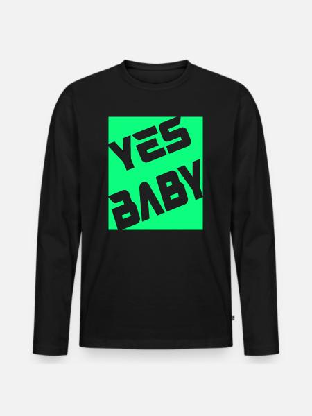 Yes Baby - Männer Premium Bio Langarmshirt - Schwarz