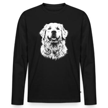 Great Pyrenees Portrait Pyrenean Mountain Dog Dogs - Men's Premium Organic Long Sleeve Shirt - black - Front - Nico (187cm)