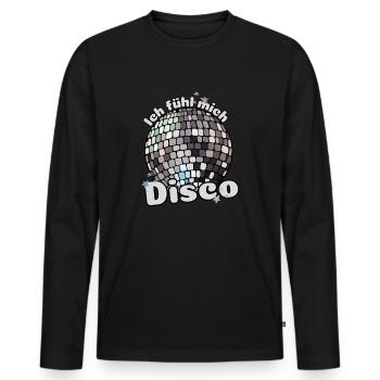 Ich fühl mich Disco! Diskothek Discokugel Spruch - Männer Premium Bio Langarmshirt - Schwarz - Vorne - Nico (187cm)