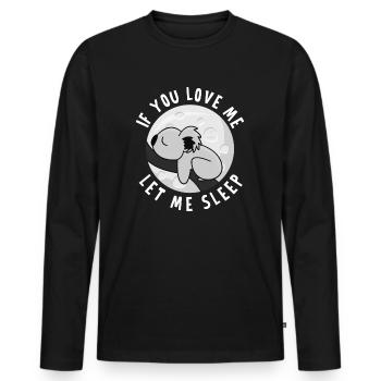 Si tu m'aimes laisse moi dormir koala - T-shirt manches longues Premium bio Homme - noir - Devant - Nico (187cm)