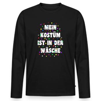 Mein Kostüm ist in der Wäsche - Männer Premium Bio Langarmshirt - Schwarz - Vorne - Nico (187cm)