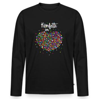 Konfetti im Herz - Männer Premium Bio Langarmshirt - Schwarz - Vorne - Nico (187cm)