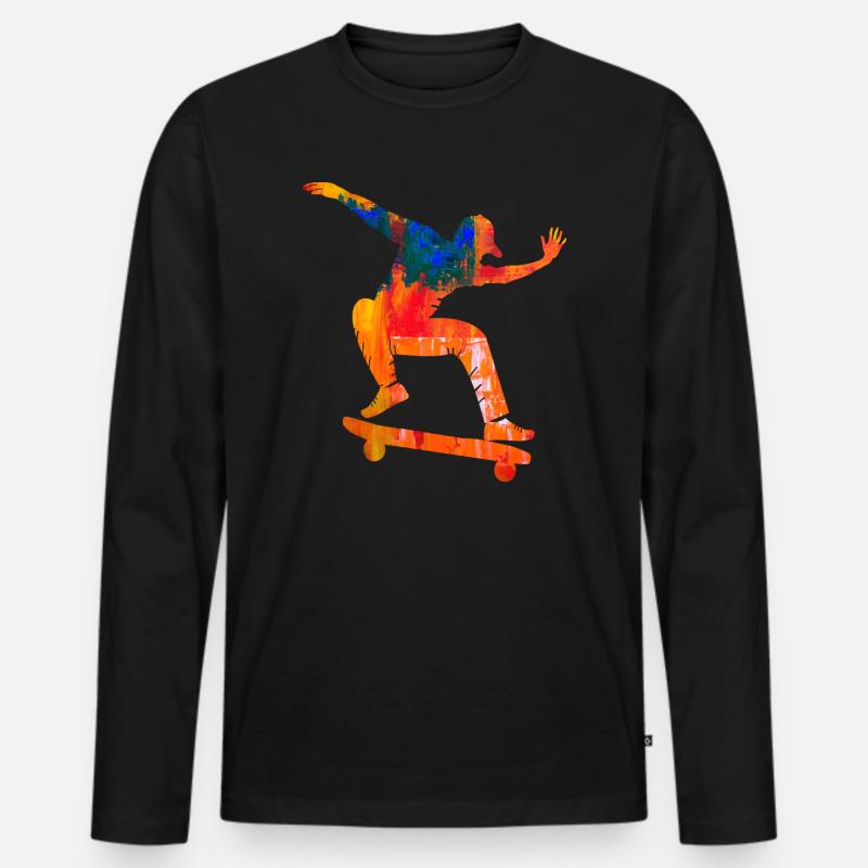 Skateboard - Männer Premium Bio Langarmshirt - Schwarz